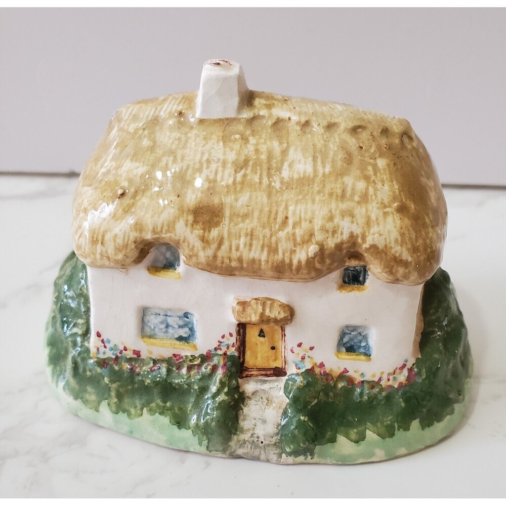 Craft Wrights Ceramic Tiny House Figure English Cottage Hand Painted 2.5x3.5"